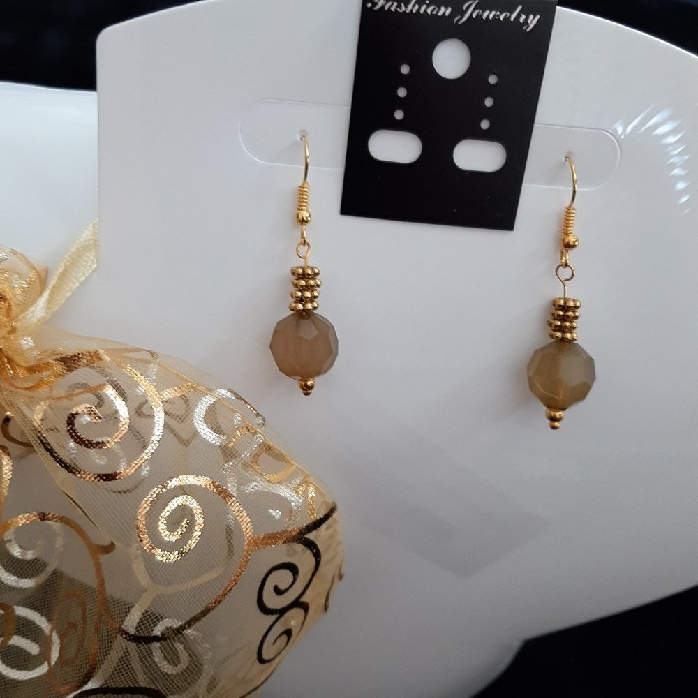 Majestic Single Faceted Smokey Stone Earrings